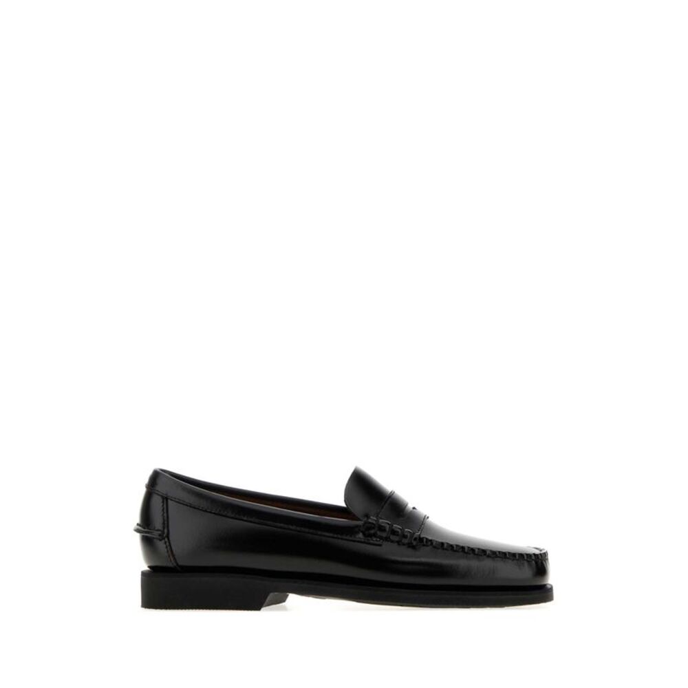 Sebago Women Black Leather Dan Po Loafers